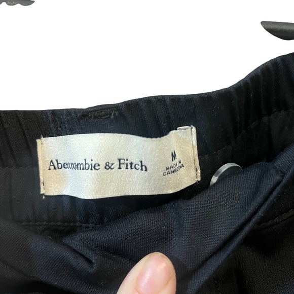 Abercrombie & Fitch Sloane Tailored Wide Leg Pants Trousers Black Medium M linen - Picture 5 of 8